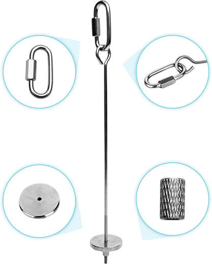 Stainless Steel Bird Food Holder, Parrot Foraging Toy, Hanging Basket, 9.84 in L, 7.87 in W, 82g Weight, Activity Clasp, Fits 12oz Bottle