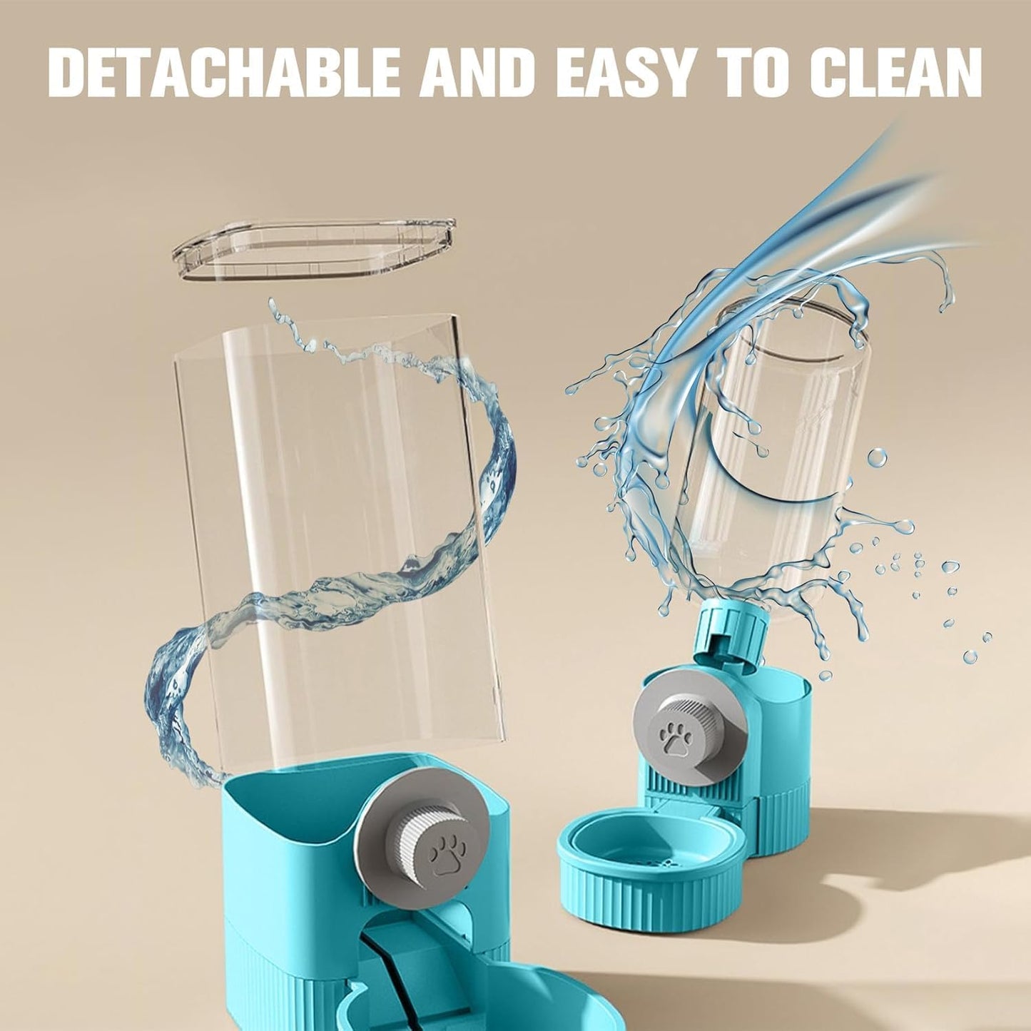 Hanging Automatic Food Feeder and Water Dispenser Bunny Gravity Feeding Station Waterer Set Self-Dispensing Feeder for Rabbit,Ferret,Guinea Pigs Chinchillas Hedgehog