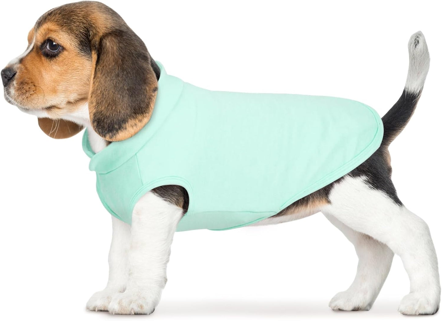 FUAMEY Dog Fleece Vest for Small Dogs,Warm Stretchy Dog Sweatshirts Pullover with Leash Hole Dogs Sweater Soft Pet Turtleneck Cozy Pet Vest Lightweight Sleeveless Blue XS