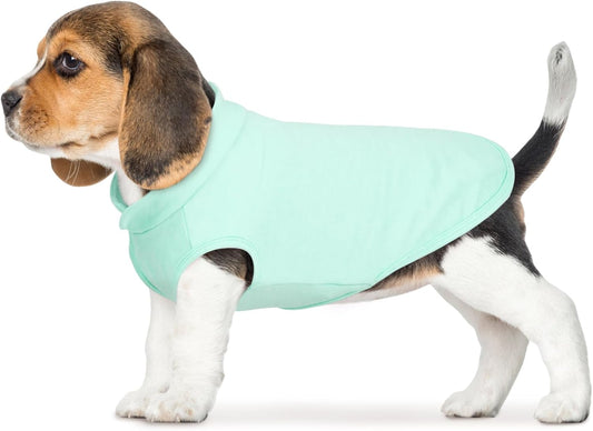 FUAMEY Dog Fleece Vest for Small Dogs,Warm Stretchy Dog Sweatshirts Pullover with Leash Hole Dogs Sweater Soft Pet Turtleneck Cozy Pet Vest Lightweight Sleeveless Blue XS