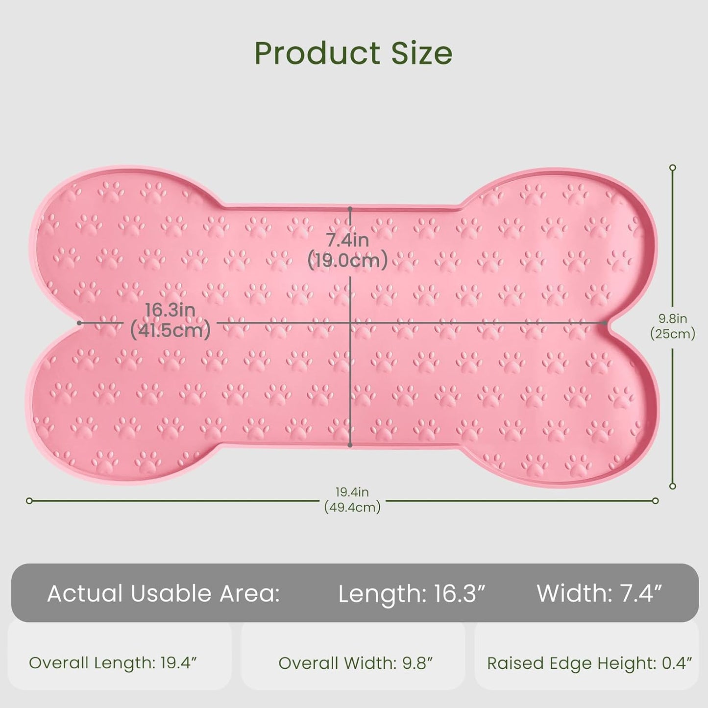 Dog Food Mat Anti-Slip Silicone Dog Bowl Mat Thicker Pet Placemat Waterproof Cat Feeder Pad with Raised Edge Puppy Kitten Feeding Mats Suitable Small Medium-Sized Dogs Cats Eating Tray