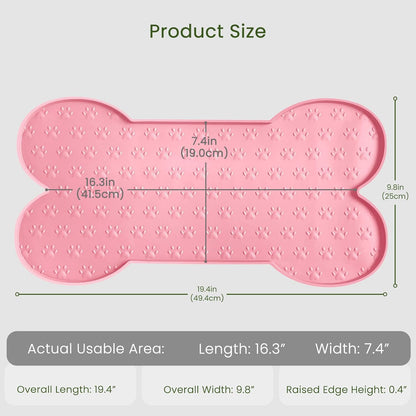 Dog Food Mat Anti-Slip Silicone Dog Bowl Mat Thicker Pet Placemat Waterproof Cat Feeder Pad with Raised Edge Puppy Kitten Feeding Mats Suitable Small Medium-Sized Dogs Cats Eating Tray