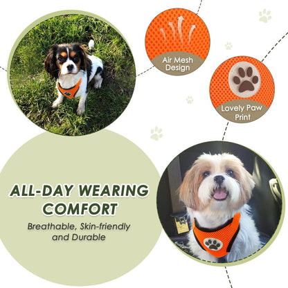 Lukovee Dog Seat Belt - Adjustable Dog Car Harness for Large, Medium, Small Dogs - Soft Padded & Breathable Mesh Dog Seatbelt with Vehicle Connector Strap (Orange Double Clip, Small)