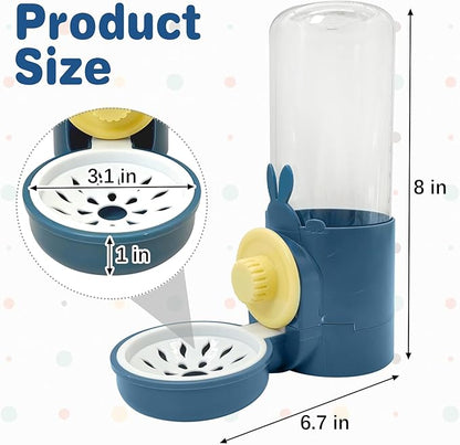 kathson Rabbit Water Dispenser for Cage 17 Oz Hanging Guinea Pig Water Bottle No Drip Gravity Automatic Bunny Water Bottle No Leak Small Animal Water Bottle for Chinchilla Ferret Hamster (Dark Blue)