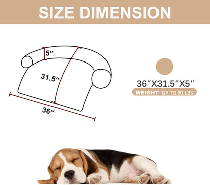 Tinaco Luxurious Calming Dogs/Cats Bed Mats, Dog Pad Washable Removable Couch Cover, Plush Long Fur Mat for Pets, Waterproof Lining, Perfect for Small, Medium and Large Dogs and Cats (Beige, 36"x31")