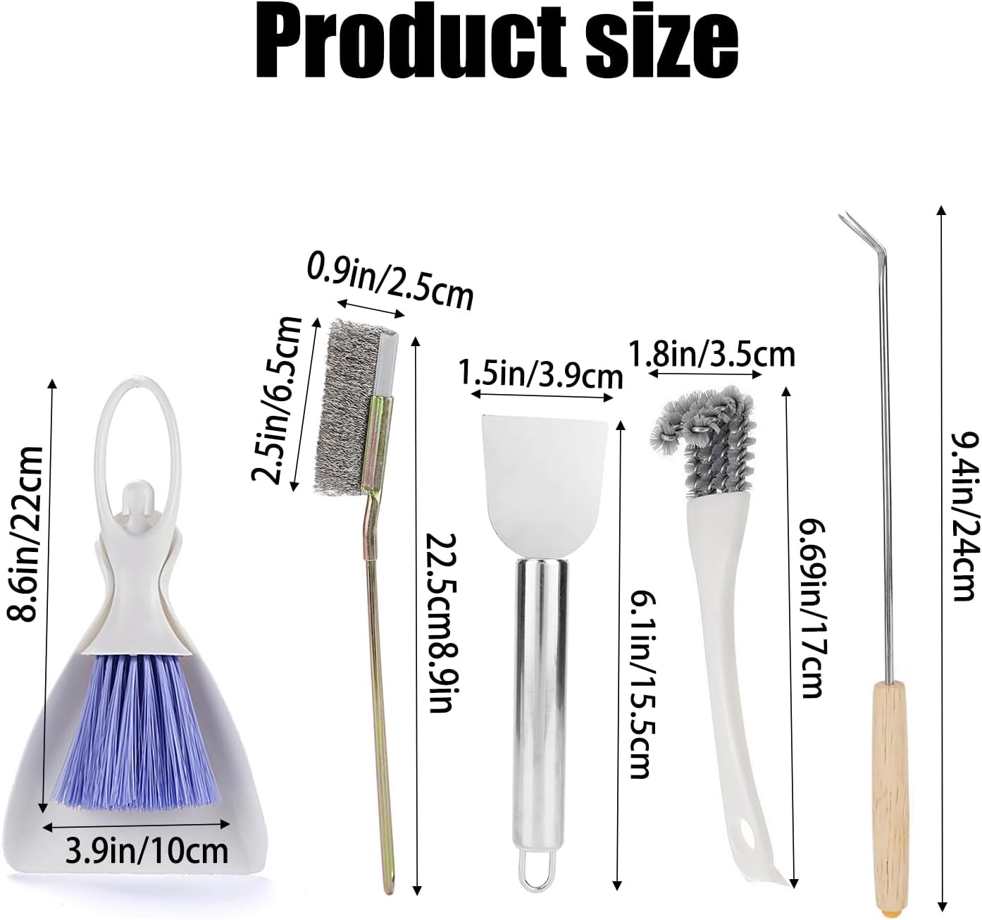 5Pcs Bird Cage Cleaner Set, Stainless Steel Poop Remover & Scraper Tool, Bird Cage Accessories for Small Animal Parakeet Hamster Rabbit Bird Cage Accessories