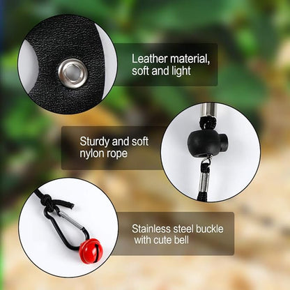 2 Colors Bearded Dragon Harness and Leash Adjustable(S,M,L) - Soft Leather Reptile Lizard Leash for Amphibians and Other Small Pet Animals Red Black