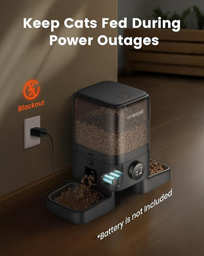 oneisall Automatic Cat Feeders 2 Cat, 20 Cups/5L Cats Auto Feeder, Automatic Cats Food Dispenser for Small Pets Indoor, Timed Pet Feeder for Dry Food