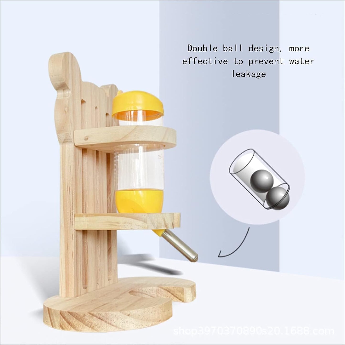 Hamiledyi Small Animal Water Bottle with Adjustable Stand & Hanging Hook, Leak-Proof Water Dispenser for Hamsters, Guinea Pigs, Gerbils, Rodent Cage Accessories(Style A)