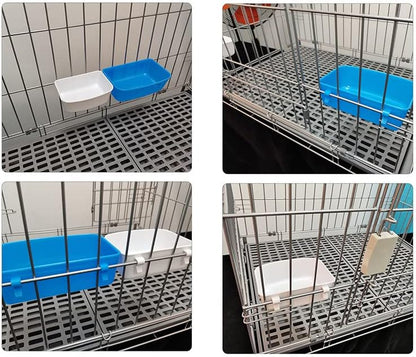 Pack of 3 Rabbit Feeder Waterer Chicken 15 OZ Guinea Pig Cage Bowl Food Water Container Hanging Feeding Dish Coop Cup Treats Drinker for Pigeon Dove Puppy Cat Bird Bath Basin Hamster Bed