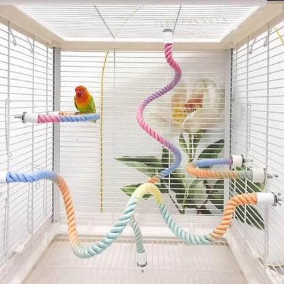 3 PCS of Bird perches Gradient Ropes, Used as Climbing Ropes for Parrot Cages, Rope Perch with Double Bird cage Swing Toy- Swing