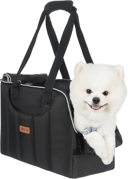 Dog Purse Carrier for Small Dogs Cats Rabbits Up to 15lbs, Lightweight Pet Sling Carriers with Crossbody Strap, Portable Puppy Soft Sided Tote Bag Carrier for Vet,Hiking,Travel Black