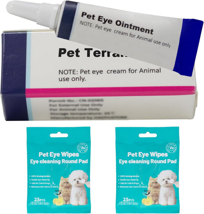 Pet Eye Cream, Health Premium Tube Eye Cream Suitable for Dog, Cat, Cattle, Horse, Sheep, Squirrel, Bird Fit for All Pets (3.5gr/1 Per Tube) 1 Pack
