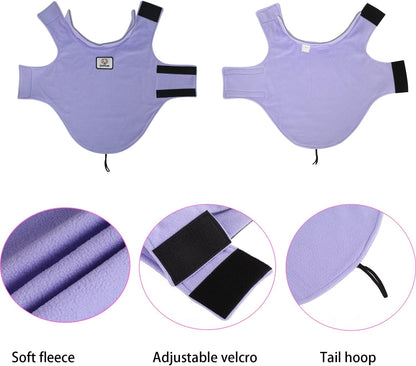 Fleece Dog Coat Winter Pet Jacket Reflective for Cold Weather for Large Medium Small Dogs(Purple,XL)