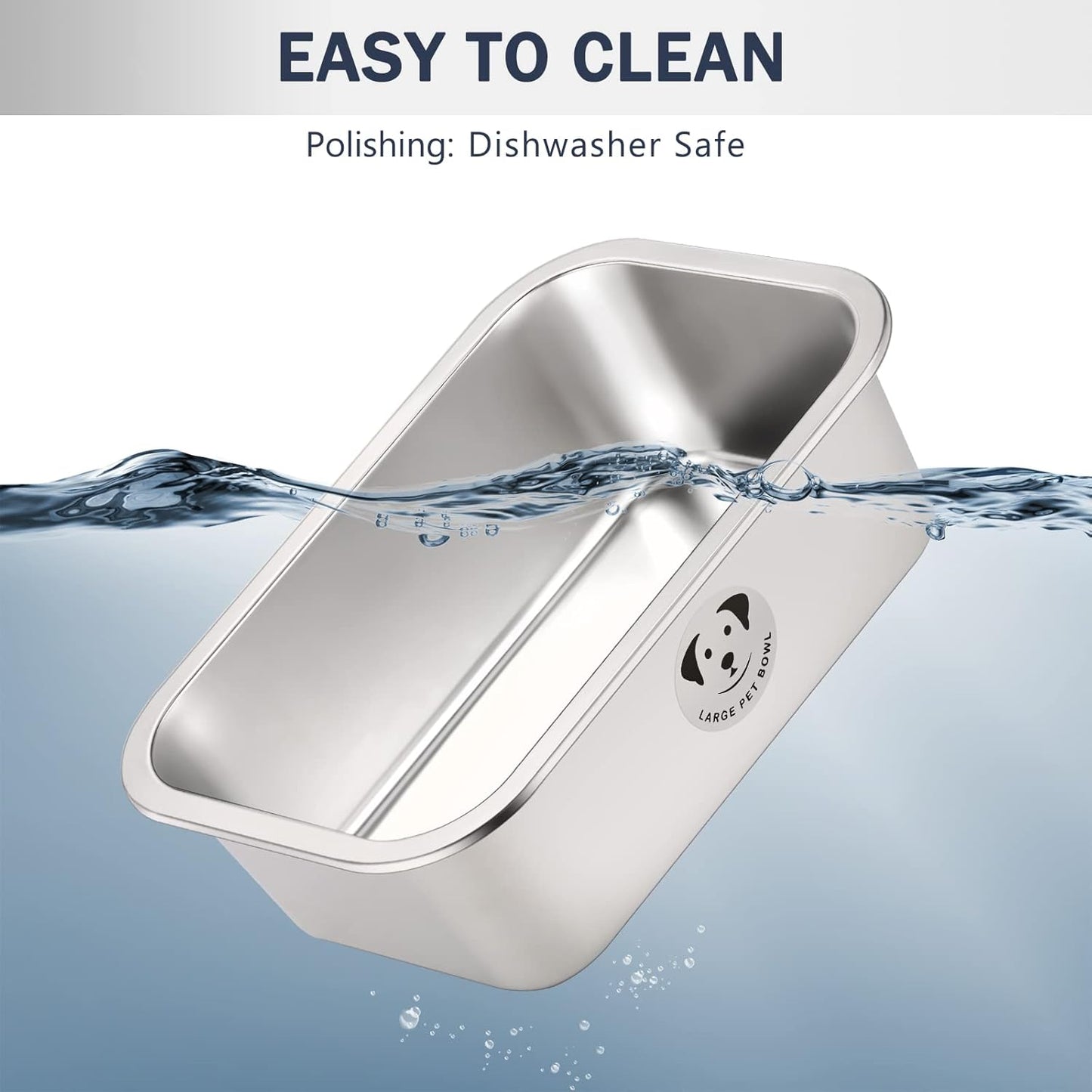 Stainless Steel Dog Bowls for Large Dogs, High Capacity Metal Dog Food Bowls, Food and Water Bowl for Large, X-Large, and Big Dogs 2.65 Gallons