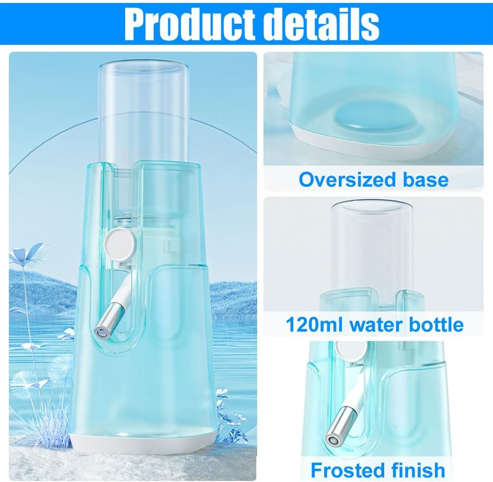 DONGKER Guinea Pig Water Bottle,120ml No Drip Small Animal Water Dispenser for Rabbit Hamster Rat Ferret Kitten Chinchilla Guinea Pigs Squirrel