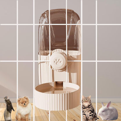 Hanging Cage Automatic Pet Food Water Dispenser 34oz, Large Capacity Feeder Gravity Refill Food and Siphon Suction Water Set for Dog Cat Rabbit Chinchilla and Ferret (Water Dispenser)