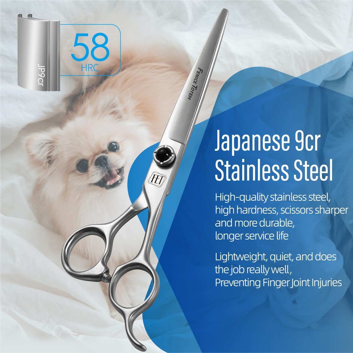 Dog Grooming Scissors: 7 inch Pet Shears Made Of Japanese 9CR Advanced Stainless Steel Professional Grooming Scissors for Dogs Cats and Other Pets