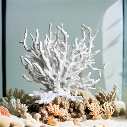 Fish Tank Decorations,Aquarium Corals Decoration, Aquarium Ornaments, Fish Tank Coral, Aquarium Corals Decoration, Fish Decorations for Aquarium (White, Medium)