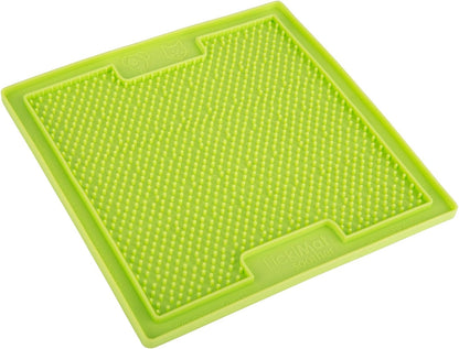 LickiMat Classic Soother, Cat Slow Feeder Lick Mat, Boredom Anxiety Reducer; Perfect for Food, Treats, Yogurt, or Peanut Butter. Fun Alternative to a Slow Feed Cat Bowl or Dish, Green