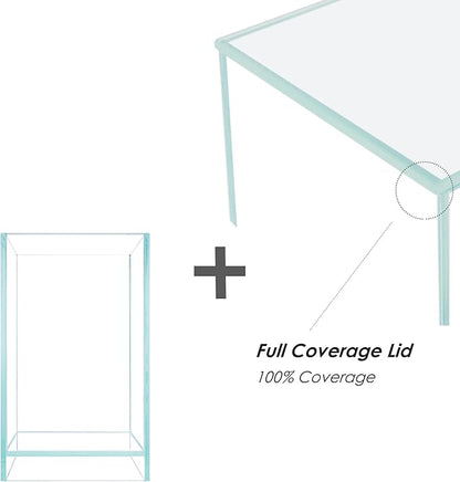 Nano Tall Rimless Aquarium Low Iron Frameless Fish Tank, Extra Clear with Floating Air Style, for Aquariums or Terrariums