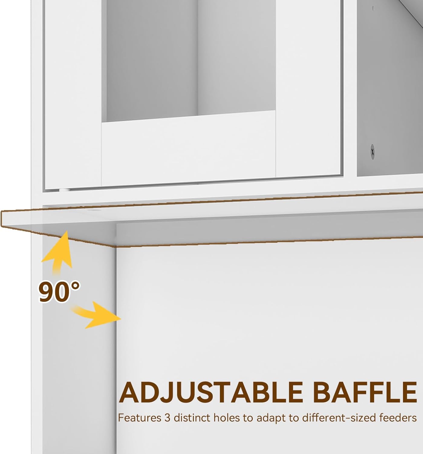 YU YUSING Dog Feeding Station for Automatic Feeder, Dog & Cat Food Storage Cabinet with Hanging Rods, Adjustable Panel, Hidden Automatic Pet Feeder Station for Food and Pet Supplies