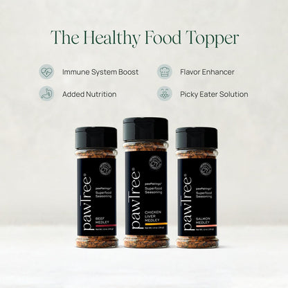 pawTree Healthy Food Toppers for Dogs & Cats - Appetite Booster with Freeze-Dried Proteins. Delicious Pet Food Seasonings and Flavor Enhancer for Picky Eaters & Appetite Stimulation (Chicken Medley)