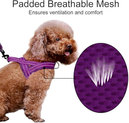 Plutus Pet No Pull Dog Harness with Breathable Mesh Padded, Adjustable Reflective Escape Proof Dog Harness, Quick Fit Dog Vest Harness for Small Medium Large Dogs(XL, Purple)