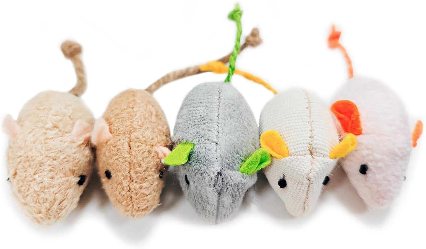 Shudyear cat Toys 5pcs Mouse Toys, Interactive Catnip Animal Toys for Indoor Kittens to Eliminate Boredom for Bored Indoor Cats (5pc)