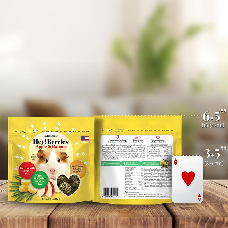 LAFEBER'S Hey!Berries for Guinea Pigs 5 oz (Natural Apple and Banana Flavoring)