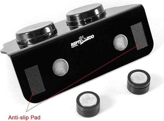 REPTI ZOO Magnetic Gecko Feeding Ledge, Acrylic Aboreal Feeding Ledge with 6PCS Cups, Strong Magnetic Reptile Ledge Gecko Food Ledge