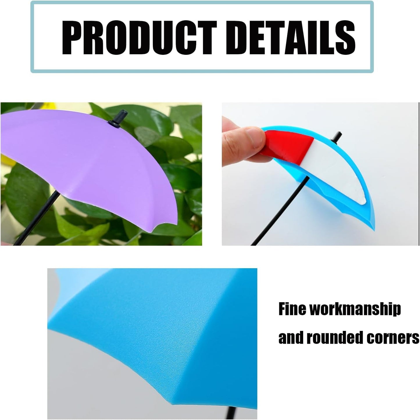 3 Pack Amphibian Aquatic Frogs Habitats, Tree Frog Terrarium Accessories, Plastic Umbrella Decorations with Suction Cups for Terrarium, Tree Frog, Toad, Tadpole