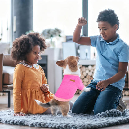 GreenJoy Classic Fleece Dog Sweater – Soft & Warm Stretchy Sweatshirt for Small Dogs & Cats, Cold-Weather Pullover for Everyday Wear (Dark Pink, X-Small)