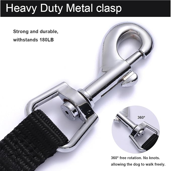 6 FT Puppy Leashes, Strong Traditional Style Leash with Easy to Use Collar Hook,Dog Lead Great for Small and Medium and Large Dog (Black, 5/8 in x 6 ft)