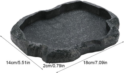 Tortoise Water Dish, 7.1 * 5.5 * 0.8in Reptile Water Dish，Reptile Food Dish Suitable for The Feeding and Watering Needs of Various Pets