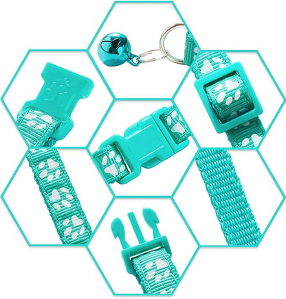 Puppy Collars, 19Pcs Whelping Puppy ID Collars with Bell Adjustable 19-32cm, Soft Nylon Litter Identification Dog Collars for Newborn Pets