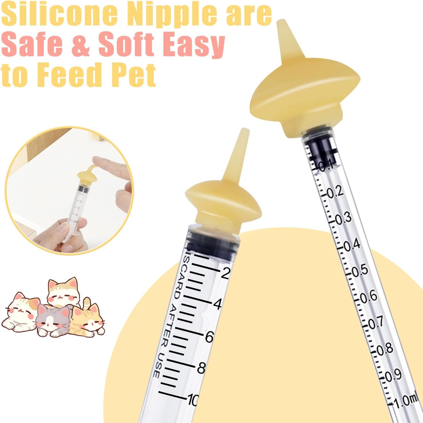Pet Feeding Bottle and Syringes with Nipples for Small Cat Dog Animals (Model 2)