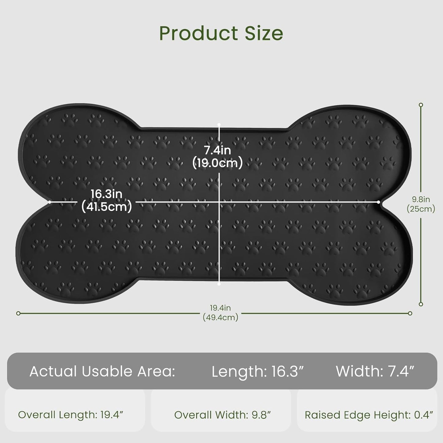 Dog Food Mat Anti-Slip Silicone Dog Bowl Mat Thicker Pet Placemat Waterproof Cat Feeder Pad with Raised Edge Puppy Kitten Feeding Mats Suitable Small Medium-Sized Dogs Cats Eating Tray