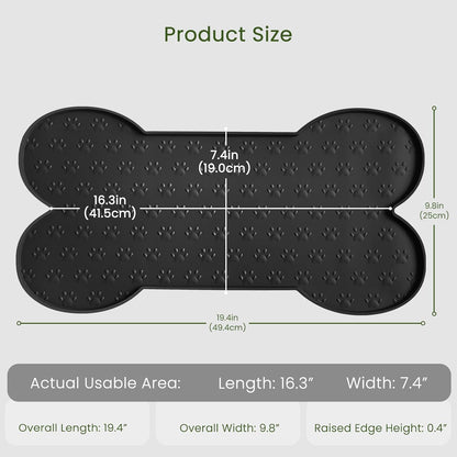 Dog Food Mat Anti-Slip Silicone Dog Bowl Mat Thicker Pet Placemat Waterproof Cat Feeder Pad with Raised Edge Puppy Kitten Feeding Mats Suitable Small Medium-Sized Dogs Cats Eating Tray