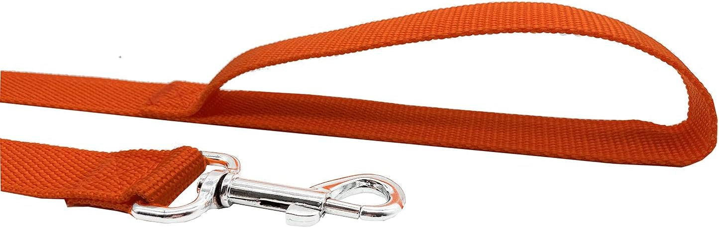Nylon Dog Training Leash, Traction Rope, 4Ft /5 Foot /6 Feet Long, 5/8 inch 3/4 Inch 1 Inch Wide, for Small and Medium Dogs (3/4'' x 4 F, Orange)