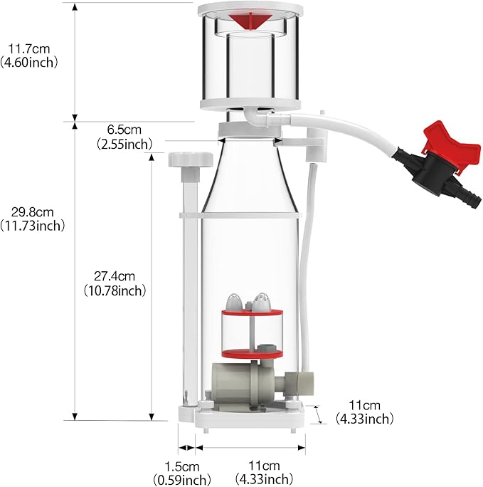 MagTool Aquarium in-Sump DC Protein Skimmer, with Controllable DC Pinwheel Pump for Up to 50-100Gal Reef Tank (N100 Plus)