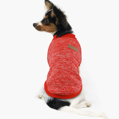 Idepet Pet Dog Classic Knitwear Sweater Soft Fleece Coat Thickening Warm Pup Dogs Shirt Winter Pet Dog Cat Clothes Puppy Customes Clothing for Small Dogs(XXS,Orange Red)