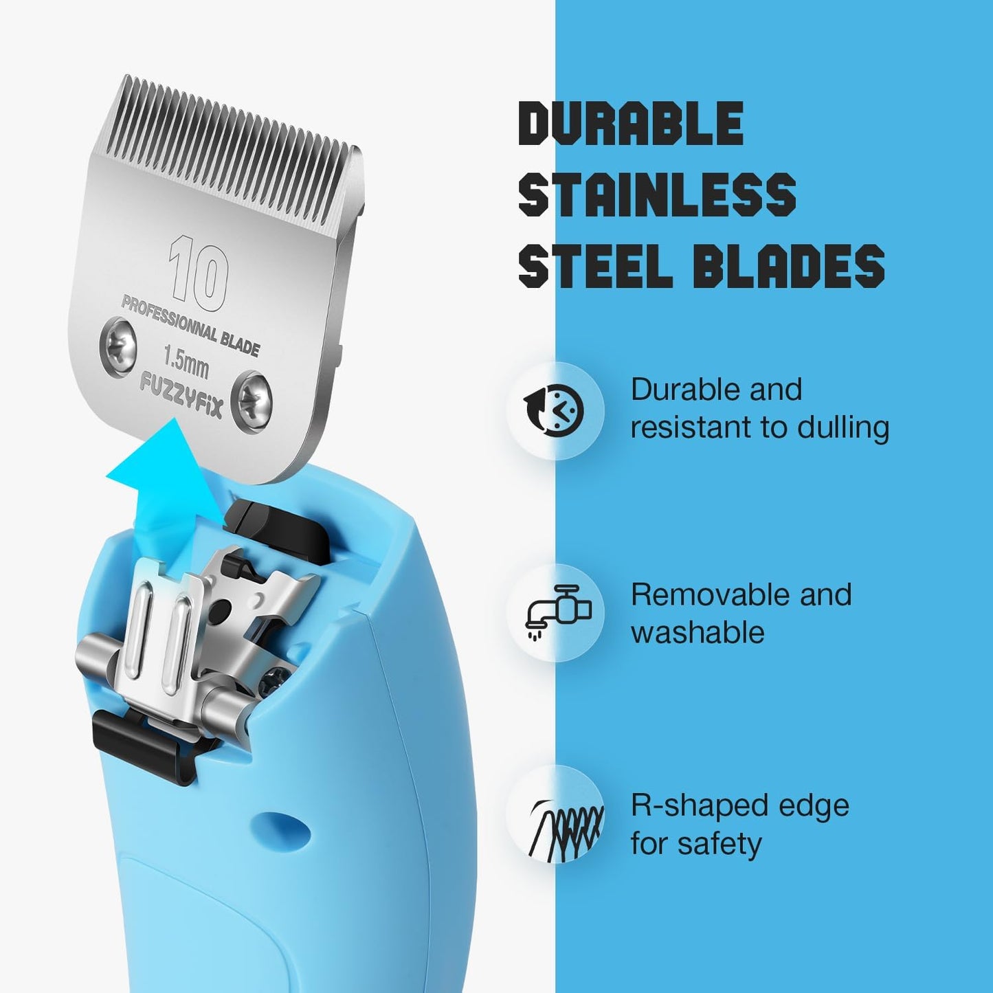 Professional Dog Clippers for Grooming - 2 Speed Pet Grooming Kit for Thick Curly Matted Coats - Low Noise Heavy Duty Cordless Hair Trimmer with Detachable Metal Blade for Animal/Pet/Horse