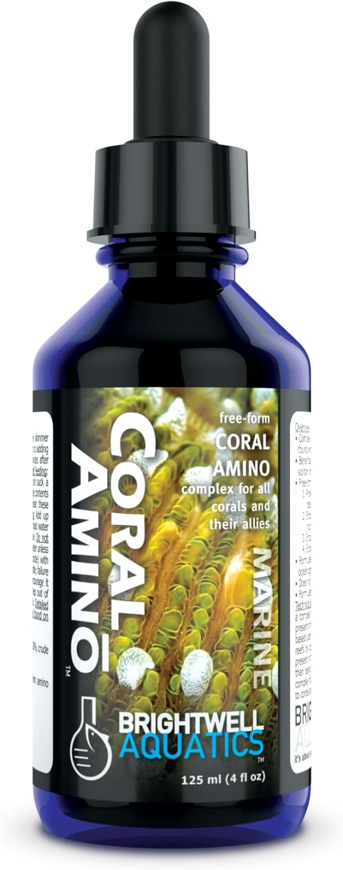 Brightwell Aquatics CoralAmino - Complex of Amino Acids for Corals - Coral food for Aquarium Coral Growth - Saltwater Aquarium Treatments, 2.02 fl oz