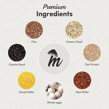 Mycelium Organic Finch & Sparrow Plus Bird Feed (5 LB Bag) | High Protein, Vitamin Enriched Bird Seed Blend for Finches, Sparrows & Canaries | Daily Pet & Wild Bird Food | Non-GMO, Made in USA