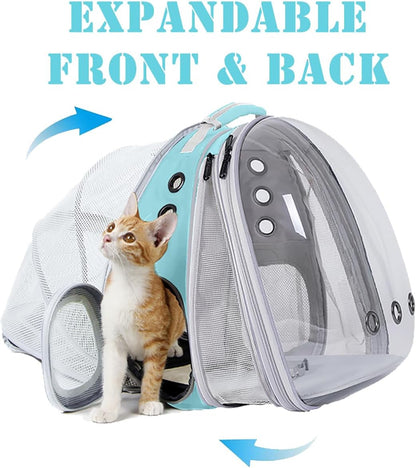 halinfer Dual Expandable Cat Backpack Carrier, Fit up to 20 lbs, Expandable Pet Carrier Backpack for Large Fat Cat and Small Puppy