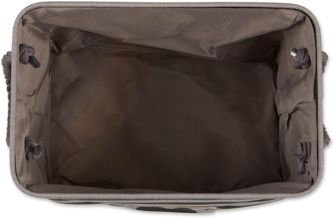 Bone Dry Pet Storage Collection Striped Paw Patch Bin, Black, Large Rectangle