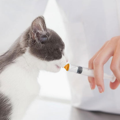 Pet Feeding Syringe with Nipple, Silicone Feeding Tools for Kitten Puppy Feeding Syringe for Newborn Cat Dog Small Animals Rabbits (1ml+3ml+5ml +10ml)