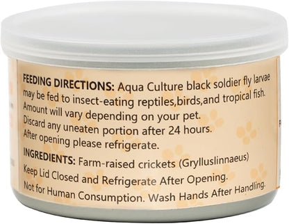 6 Pack Canned Crickets for Reptiles, Fish, Birds and Small Animals, Crickets, Healthy High Protein Treat, Reptile Bird Fish Food 1.2 Ounces Each