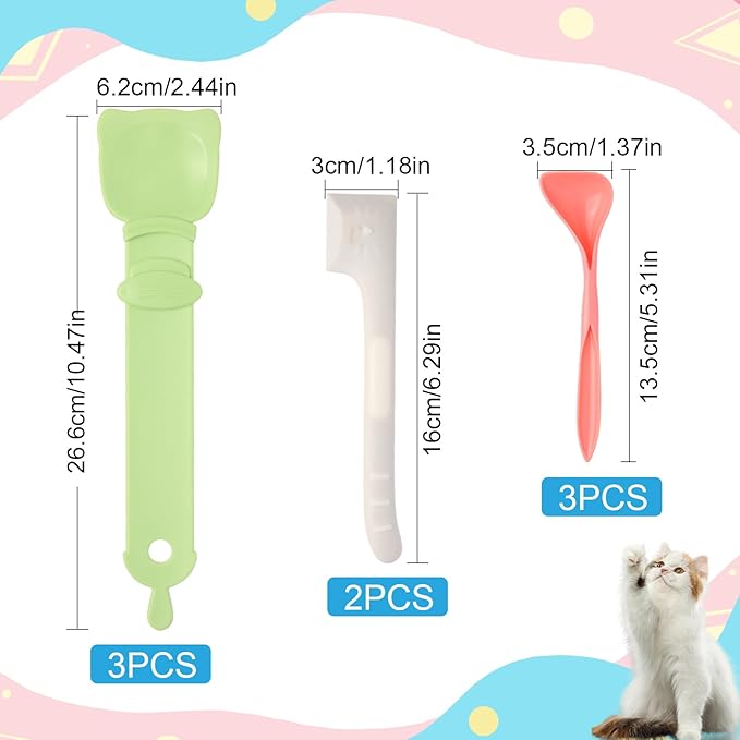 Cat Treat Spoon Squeeze Cat Strip Feeder Spoon 8PCS Cat Treat Dispenser Spoons - Squeeze-Feed Design for Wet Food, Licky Treats & Puree Tubes Bite-Proof, Easy Clean